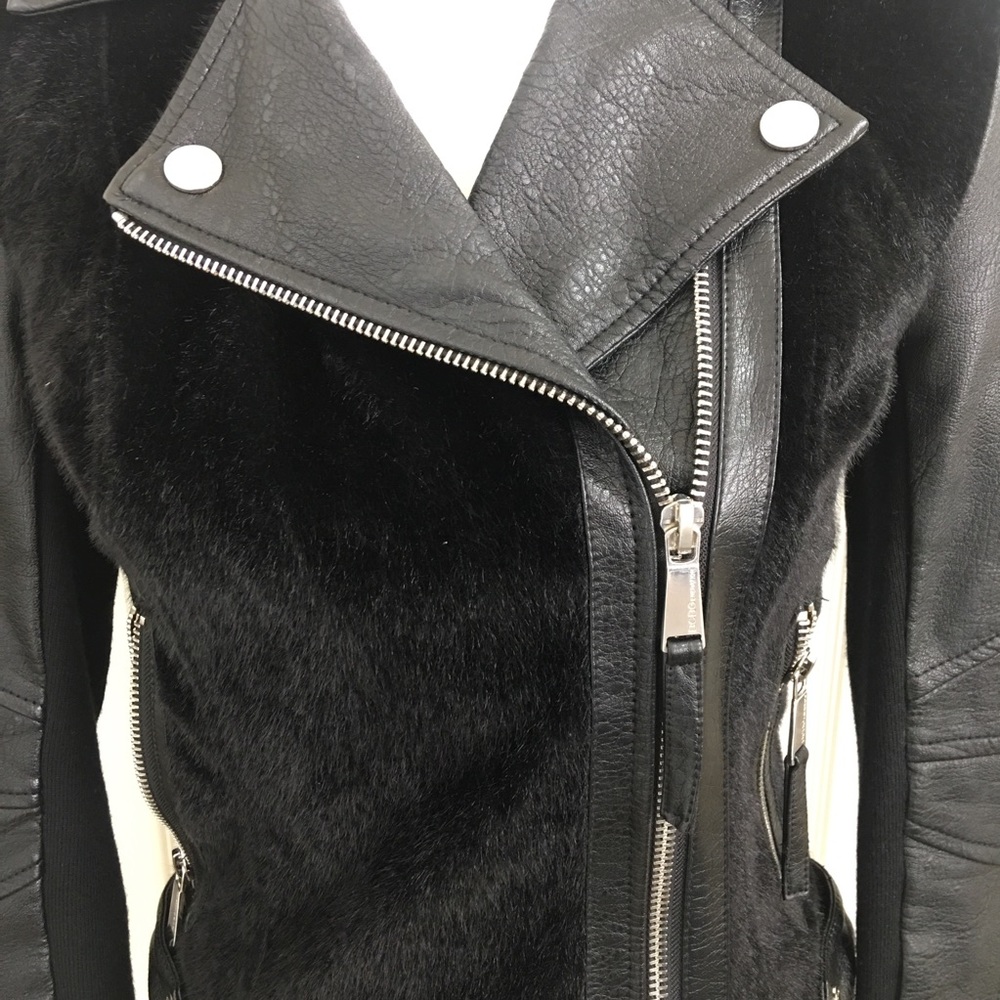 BCBGeneration Faux Leather/Fur  Moto Jacket - Picture 3 of 8
